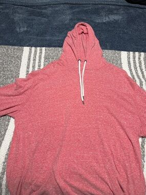 GAP Heathered Rose Pullover Hoodie with White Drawstrings